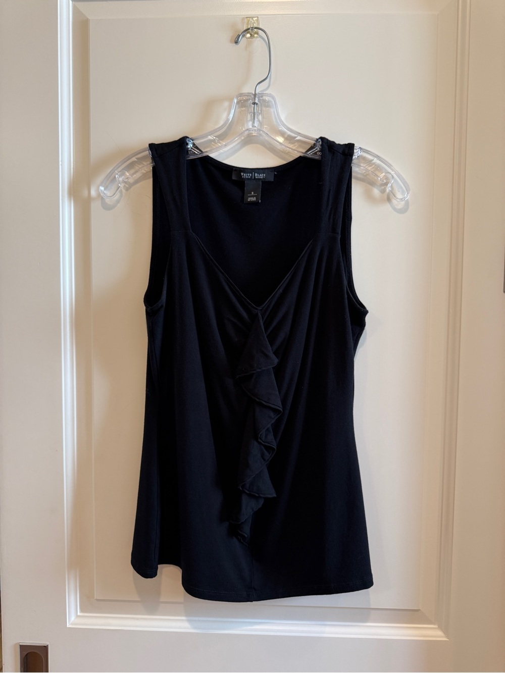 White House Black Market Sleeveless Ruffle Blouse